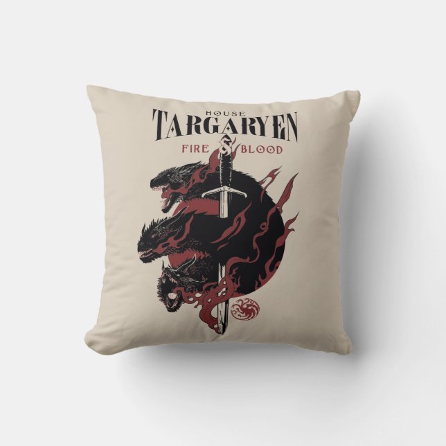 Coussin Maison Targaryen - Feu et Sang (Recto)