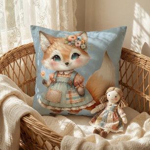 Coussin Maisonnette Fantaisiste Florale Pastel Renard Cott