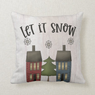 Coussin Maisons de Salles de Campagne Primitive & Snowflak
