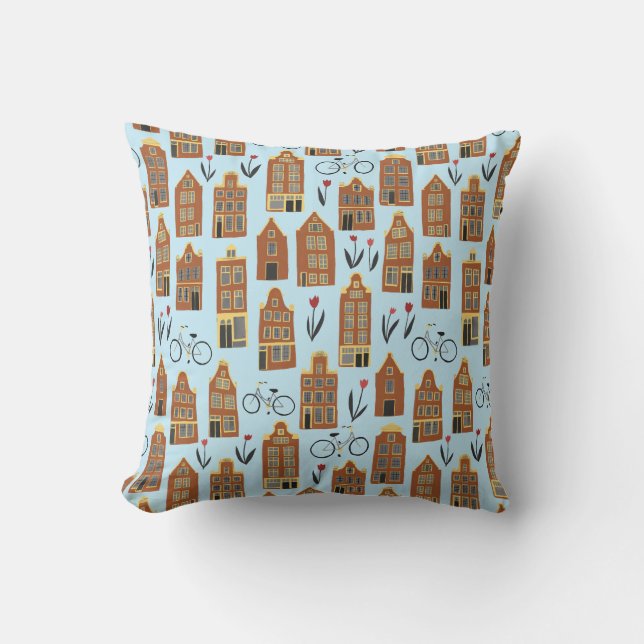 Coussin Maisons hollandaises - Amsterdam motif (Recto)