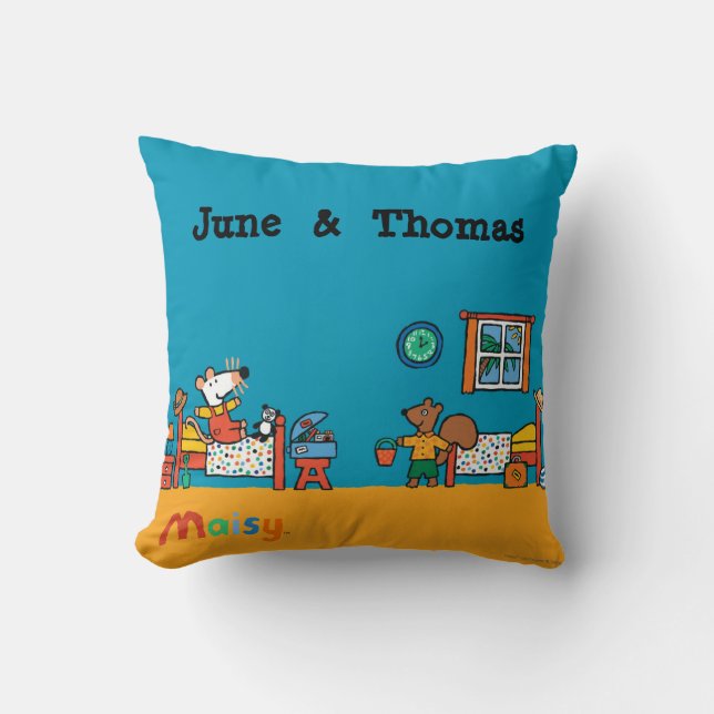 Coussin Maisy et Cyrille vont sur la scène de vacances (Recto)