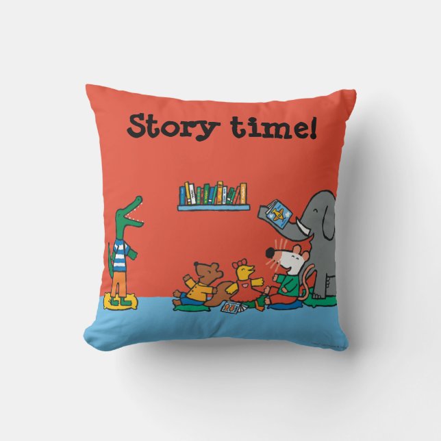 Coussin Maisy et les amis rient du temps d'histoire (Recto)