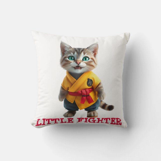 Coussin 🥋 Maître Karaté Chaton - Joli Combattant (Recto)
