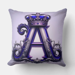 Coussin Majestueuse lettre ornée A avec couronne