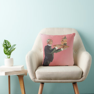 Coussin Majordome de style vintage en smoking servant du v