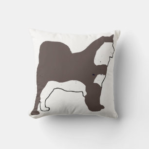 Coussin Malamute d'Alaska phoqué et blanc silo