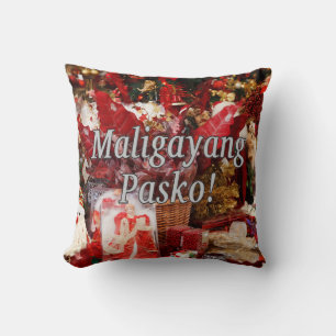 Coussin Maligayang Pasko ! Joyeux Noël à Tagalog wf