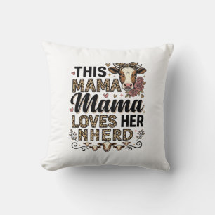 Coussin Mama Aime Son Troupeau Vintage Cow Maman Conceptio