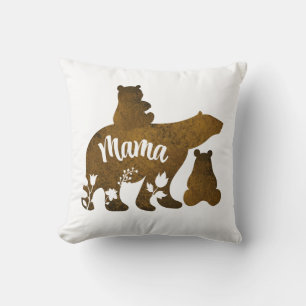 Coussin Mama Bear avec 2 Cubs Maman de deux