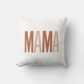 Coussin MAMA Boho personnalisé Ton Terre Fête des Mères 