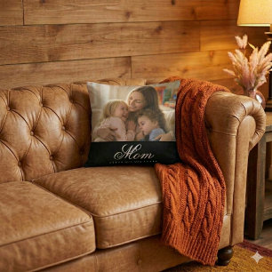 Coussin Maman a établi un script élégant blanc Photo