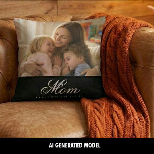 Coussin Maman a établi un script élégant blanc Photo