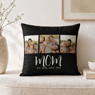 Coussin Maman a établi un script moderne noir 3 Photo