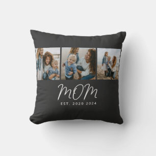 Coussin Maman a établi un script moderne noir 3 Photo