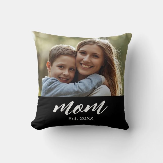 Coussin Maman a établi un script photo moderne (Recto)
