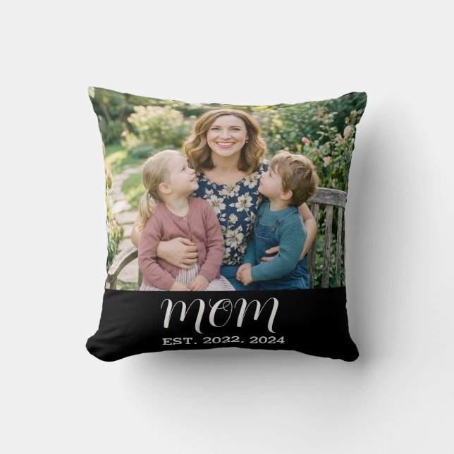 Coussin Maman a établi une photo de script moderne (Recto)