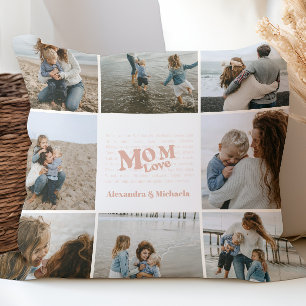 Coussin Maman Amour Neutre Photo Collage