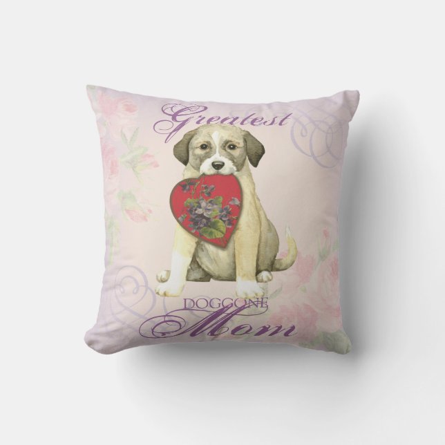 Coussin Maman anatolienne de coeur de chien de berger (Recto)