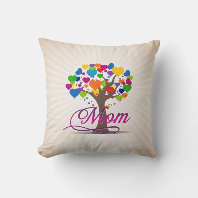 Coussin Maman Arbre de vie Coeurs (Recto)