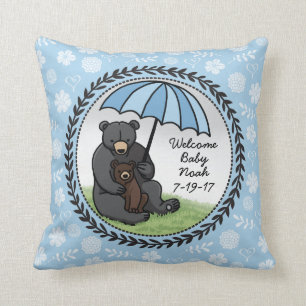 Coussin Maman bienvenue Bear et CUB de bébé personnalisés