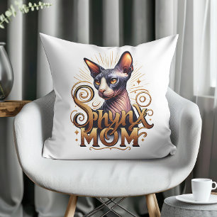 Coussin  Maman Chat Sphynx Fête des Mères 