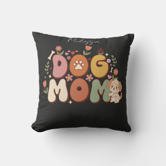 Coussin Maman Chien Kawaii Floral Vintage Rétro