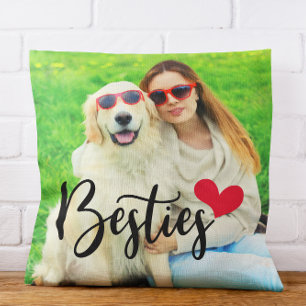 Coussin Maman Chien Mignon Meilleures Amies Cœur Rouge Pho