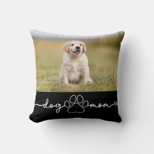 Coussin Maman Chien Photo de chiot avec écriture Patte