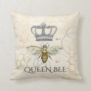 Coussin Maman cite le monogramme de Queen Bee