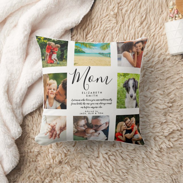 Coussin Maman Citer Modern Chic Photo Collage Lancer Oreil (Couverture)