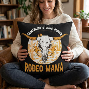 Coussin Maman Cowgirl de Rodéo   Fête des Mères Western Un
