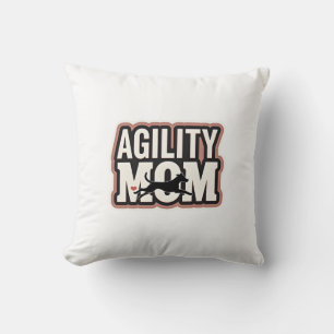 Coussin Maman d'agilité Vintage silhouette de chien d'agil