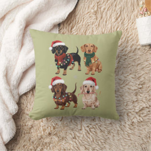 Coussin Maman de chien de Noël teckel Amateur Cadeau de No