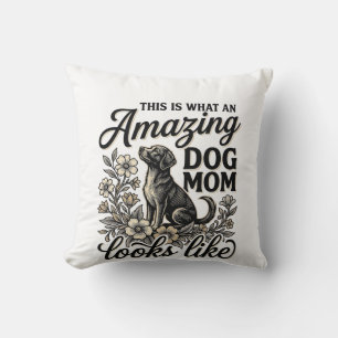 Coussin Maman de chien incroyable Design floral vintage po