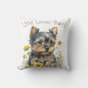 Coussin Maman de Yorkie Floral