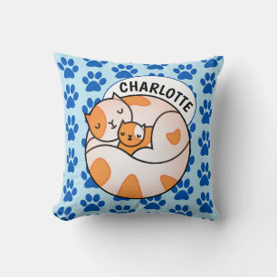 Coussin Maman Et Bébé Chats Jettent De L'Oreiller