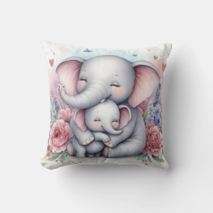 Coussin Maman et bébé éléphant