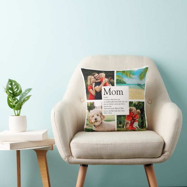 Coussin Maman personnalisée Définition 4 Collage photo (Chaise)