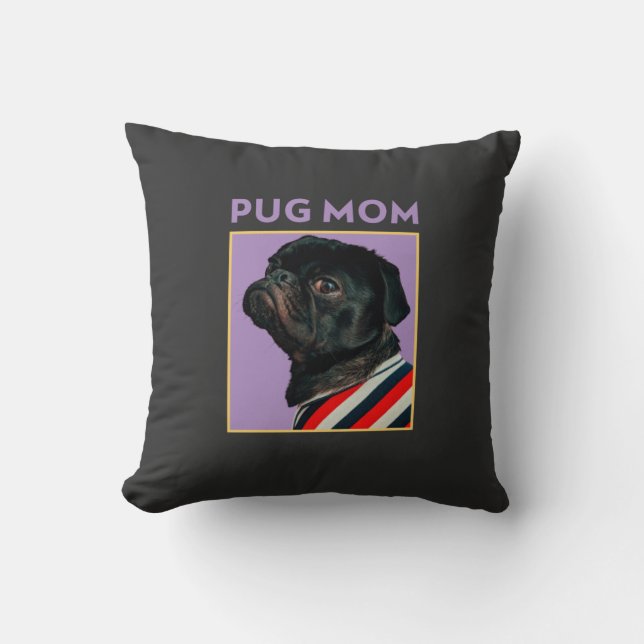 Coussin Maman Pug  (Recto)
