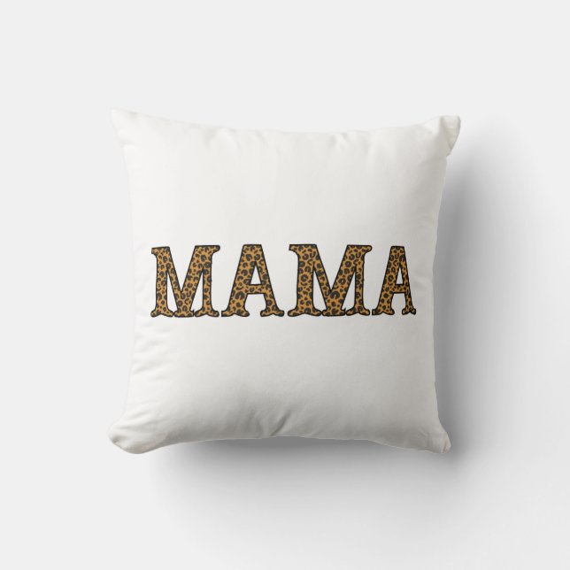 Coussin Maman Vie Chemise Leopard Cheetah Imprimer, Mère d (Recto)