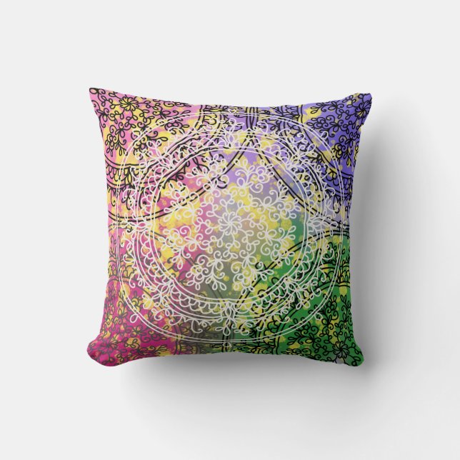 Coussin Manda arrière - plan floral (Recto)