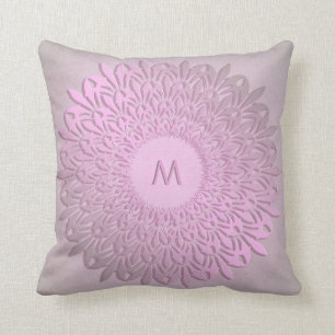 Coussin Mandala abstrait de gradient. monogramme