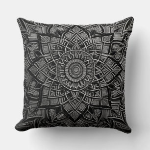 Coussin Mandala Argenté