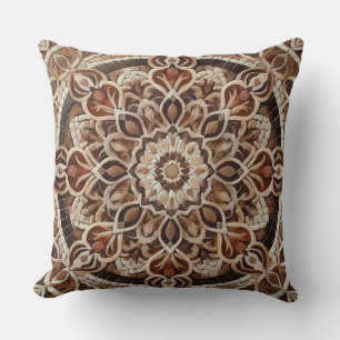 Coussin Mandala aux tons terre : Harmonie de la nature