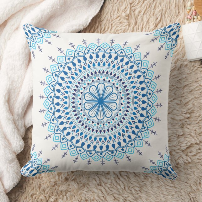 Coussin Mandala bleu (Couverture)