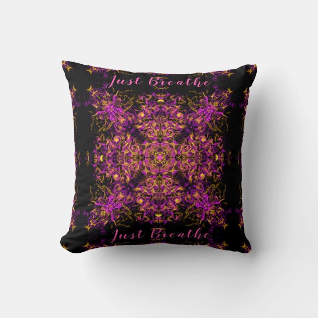 Coussin Mandala Bohème Pink Psychedelic Breathe (Recto)