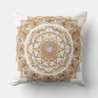 Coussin Mandala boho chic doré pour déco zen ✨