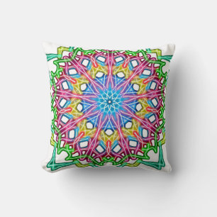 Coussin Mandala coloré Abstrait