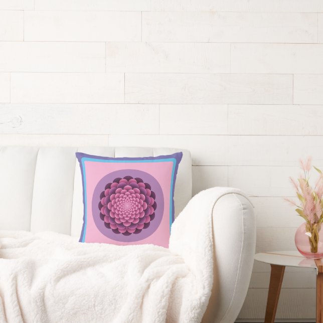 Coussin Mandala cosmique Abstraite en fleurs florales (Canapé)