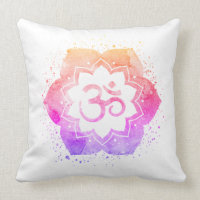 Mandala de fleur de Lotus de coton de symbole d'OM